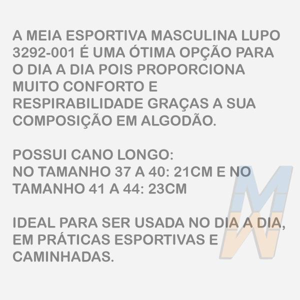 Imagem de Meia Esportiva Masculina Cano Longo Lupo Original Algodão