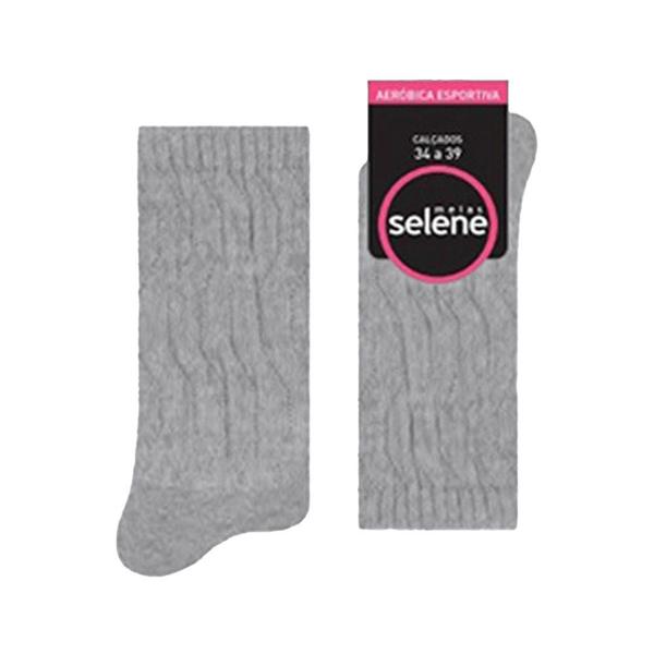 Meia Feminina Selene Esportiva Cano Médio Cinza Mescla 49100 Imagem de Meia Feminina Selene Esportiva Cano Médio Cinza Mescla 49100