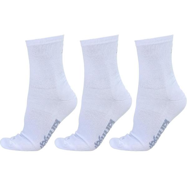 Imagem de Meia HUPI Casual Cano Longo Algodão Branco M - Kit 03 Pares