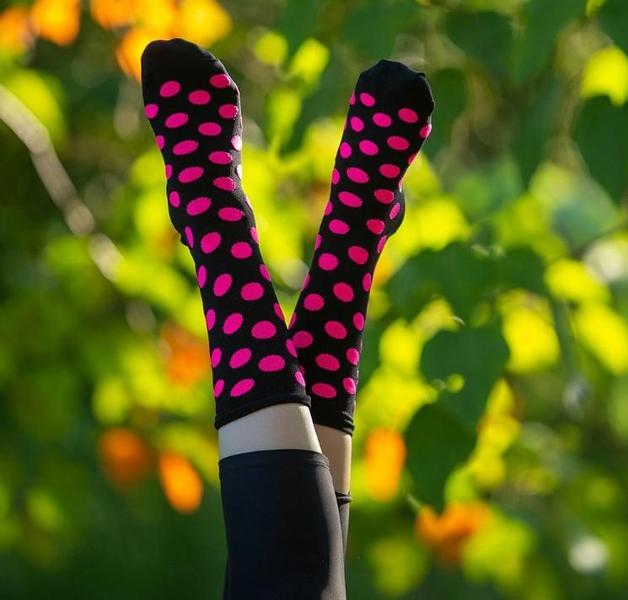 Imagem de Meia Hupi Dots Rosa - Preto/Rosa