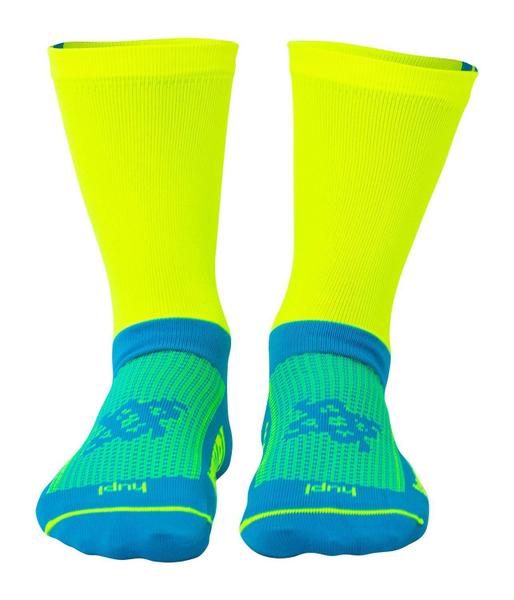 Imagem de Meia HUPI No Day Off Amarelo Neon/Azul - LT para pés menores 34-38