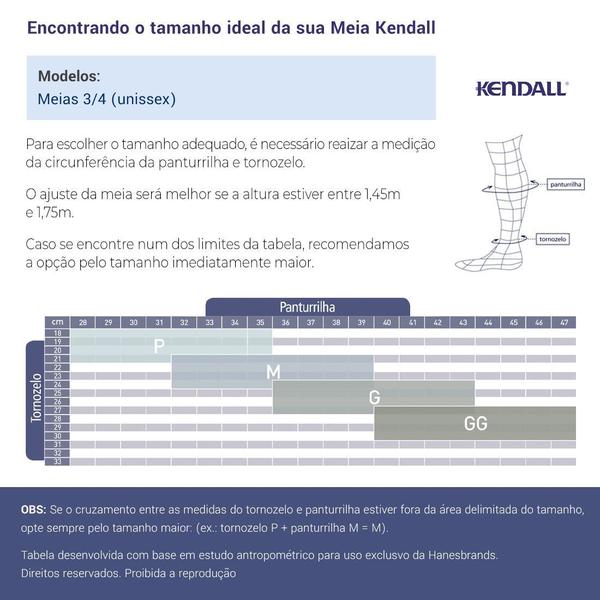 Imagem de Meia Kendall Sport 3/4 Unissex Alta Compressão 3112 Branco