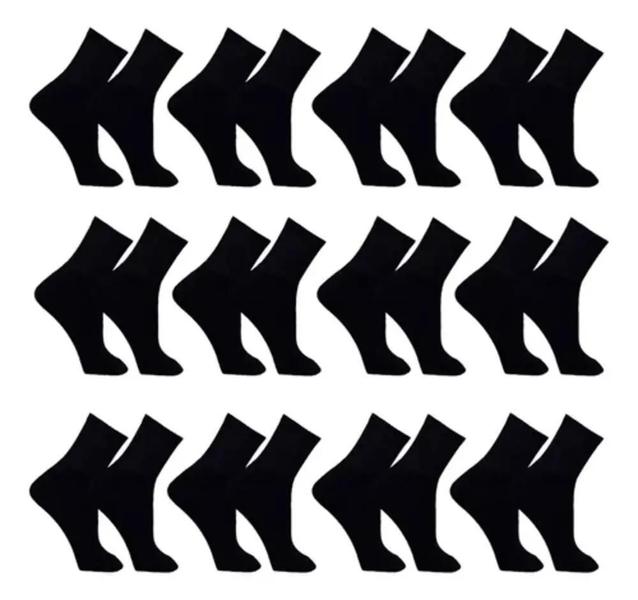 Meia masculina kit 12 pares cano alto longo Sport preta confortavel - Sporte Meia masculina kit 12 pares cano alto longo Sport preta confortavel - Sporte