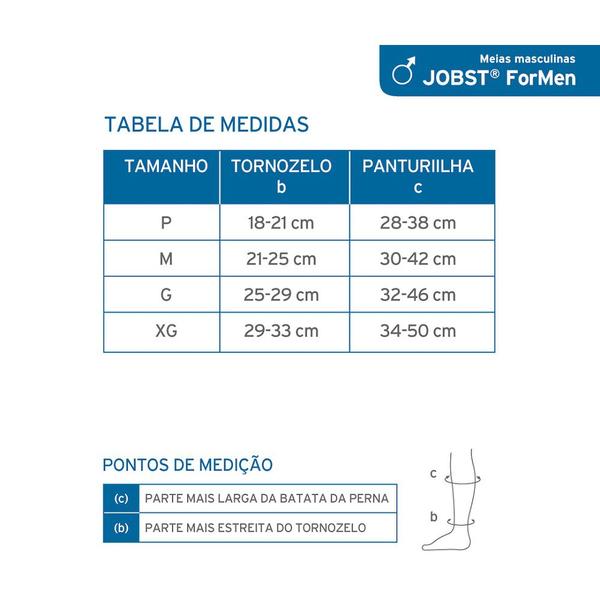 Imagem de Meia Masculina Panturrilha ForMen Compressão 15-20 mmHg Ponteira Fechada - Jobst 