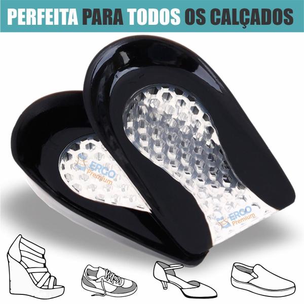 Imagem de Meia Palmilha Anatômica Para Fascite Plantar Esporão Calcâneo Tendinite Original Ergo Premium