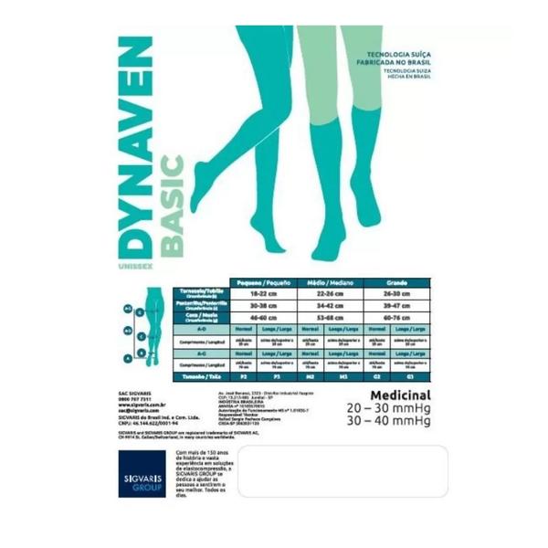 Imagem de Meia Panturrilha 3/4 20-30mmHg Dynaven Basic Sigvaris