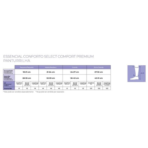 Imagem de Meia panturrilha 3/4 862 20-30 mmhg ponteira aberta natural select comfort - sigvaris