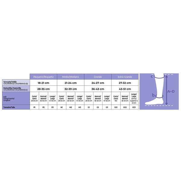 Imagem de Meia Panturrilha (3/4) Sigvaris Select Comfort Premium 20-30 mmHg G (Tamanho Grande) Longa, Ponteira Aberta, Cor Natural