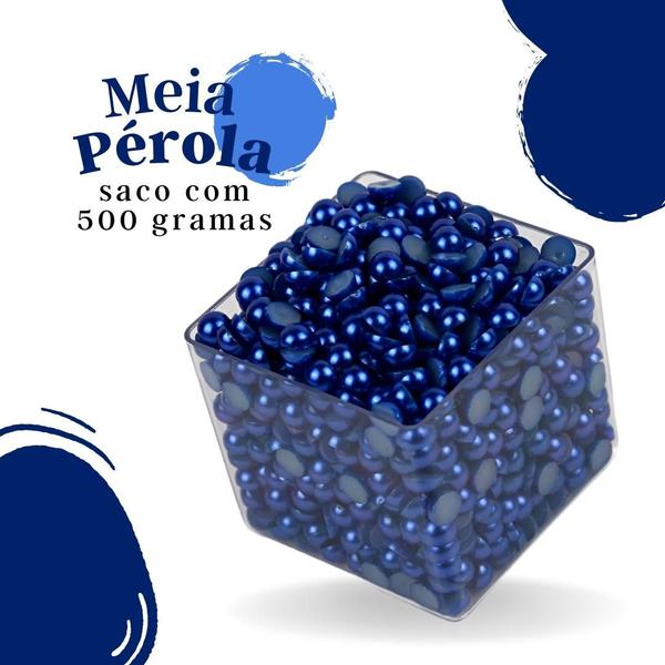 Imagem de Meia Pérola Azul Royal - 04 Mm Pacote Com 500 Gramas - Nybc