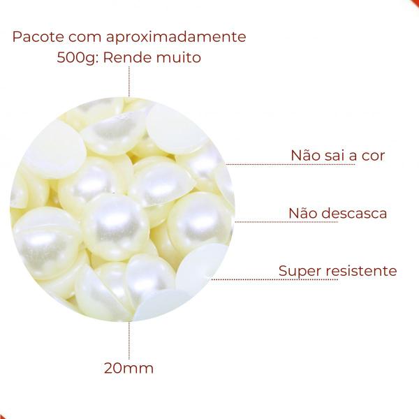 Imagem de Meia Perola Para Colagem 20mm Em Abs Com 500Gr