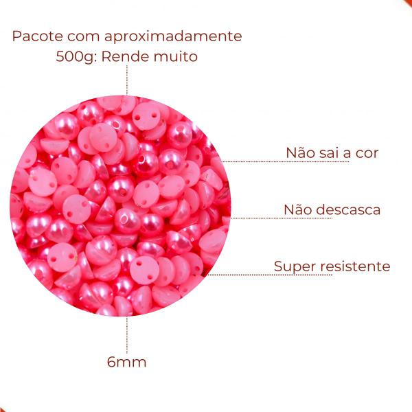 Imagem de Meia Perola Para Costura 06mm Em Abs Com 500Gr