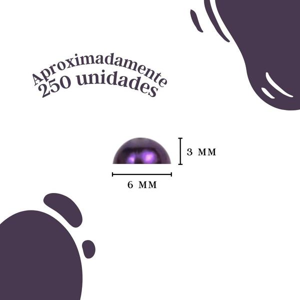 Imagem de Meia Pérola Roxo - 06 Mm Pacote Com 250 Gramas - Nybc