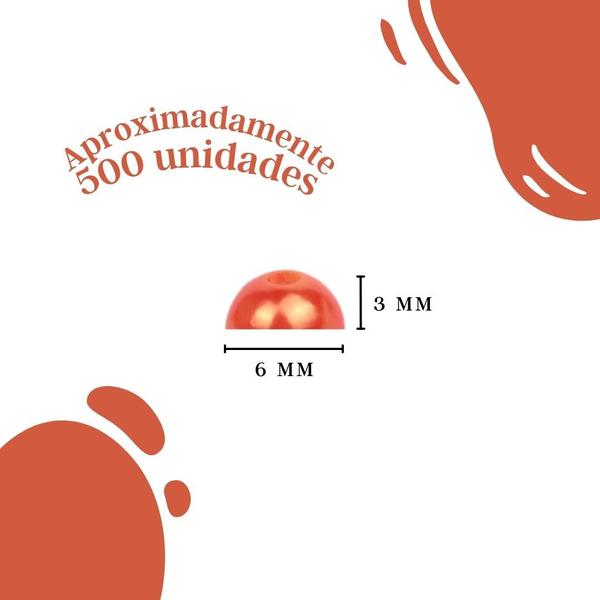 Imagem de Meia Pérola Salmão - 06 Mm Pacote Com 500 Gramas - Nybc