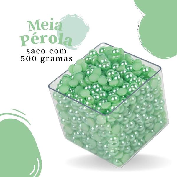 Imagem de Meia Pérola Verde Claro - 06 Mm Pacote Com 500 Gramas - Nybc