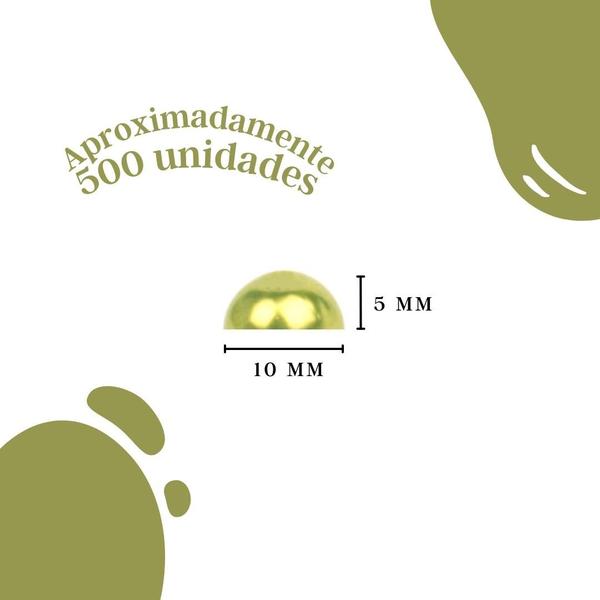 Imagem de Meia Pérola Verde Folha - 10 Mm Pacote Com 500 Gramas - Nybc