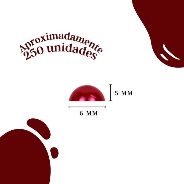 Imagem de Meia Pérola Vermelha - 06 Mm Pacote Com 250 Gramas - Nybc