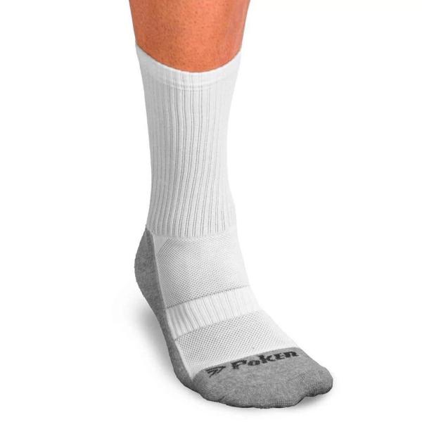 Meia Poker Esportiva Antiderrapante - Branco e Cinza Imagem de Meia Poker Esportiva Antiderrapante - Branco e Cinza