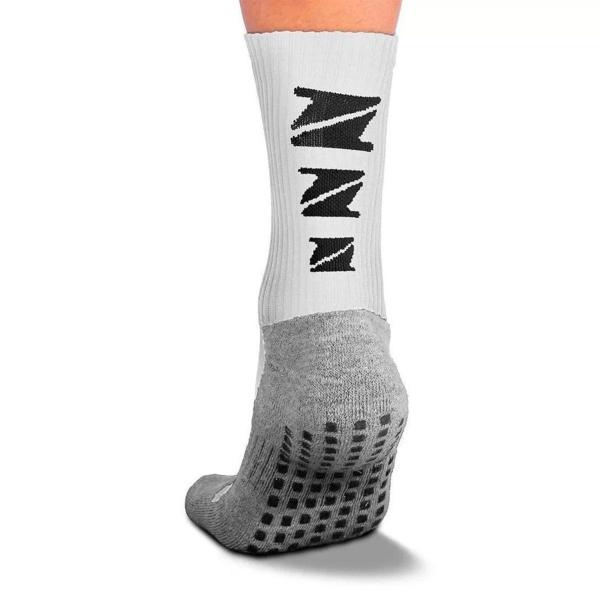 Meia Poker Esportiva Antiderrapante - Branco e Cinza Imagem de Meia Poker Esportiva Antiderrapante - Branco e Cinza