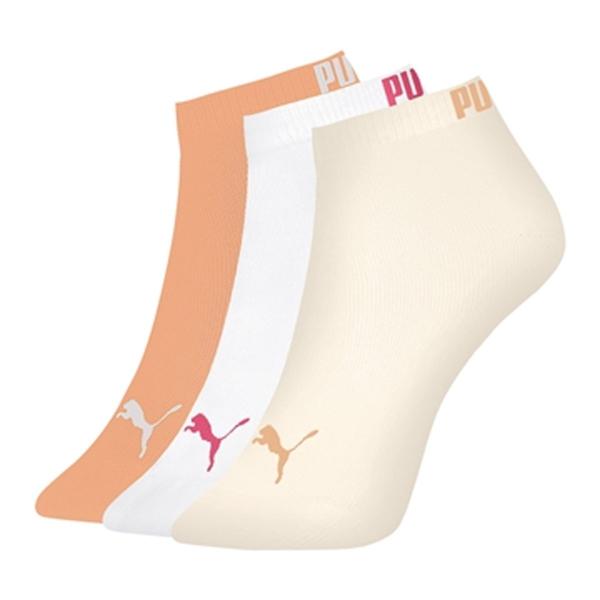 Imagem de Meia Sapatilha Puma Esportiva - Kit 3 Pares Feminino - Pêssego, Branco e Marfin