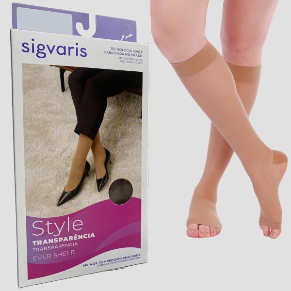 Imagem de Meia Sigvaris 3/4 Style Transparência Ever Sheer 20-30mmhg