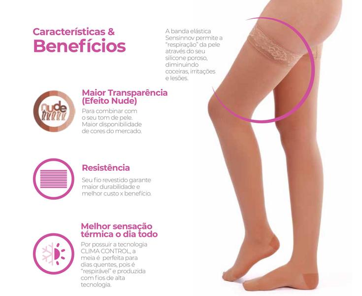 Imagem de Meia Sigvaris 7/8 Style Transparência Ever Sheer 20-30mmhg