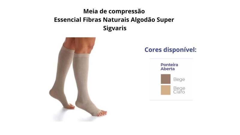 Imagem de Meia Sigvaris Algodão Super 20-30 Mmhg 282S Bege Claro - P2