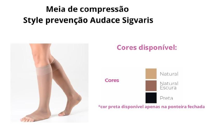 Imagem de Meia Sigvaris Audace 15-20 mmhg 3/4 120a Ponteira Aberta