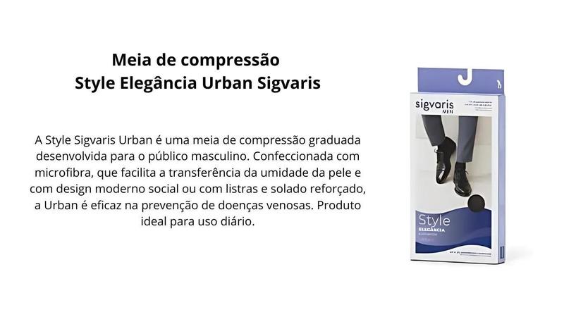 Imagem de Meia Sigvaris Urban 3/4 15-20 Mmhg 193B Bege - M