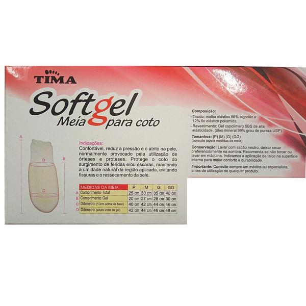 Imagem de Meia Softgel Coto Amputação Transtibial Gel Confortável  (Tamanho G)