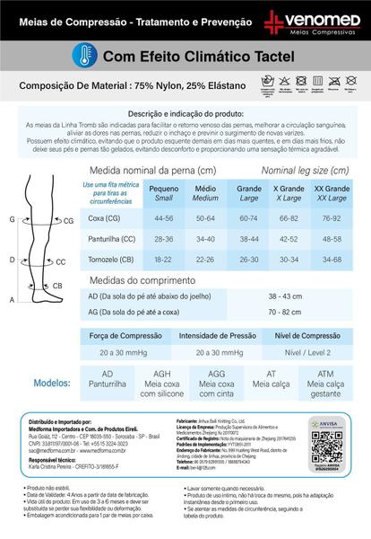 Imagem de Meias 3/4 unissex 20 30mmhg aberta efeito climático venomed