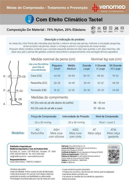 Imagem de Meias 3/4 Unissex 20 30Mmhg Aberta Efeito Climático Venomed