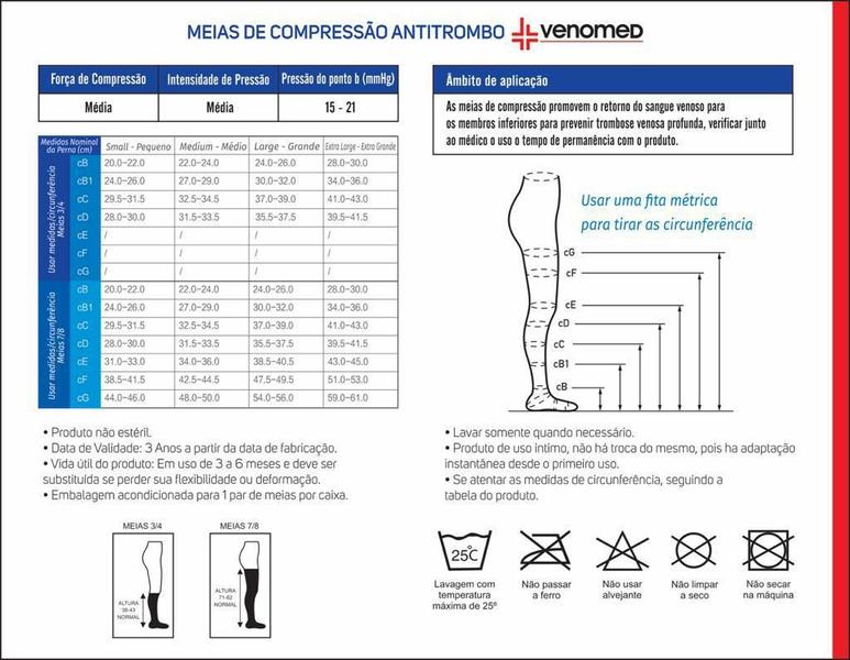 Imagem de Meias Anti-Embolismo Anti-Trombo Venomed 3/4