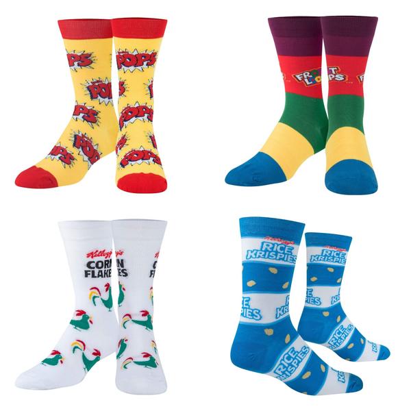 Imagem de Meias Crazy Odd Sox, pacote com 7 cereais Kellogg's para homens e mulheres