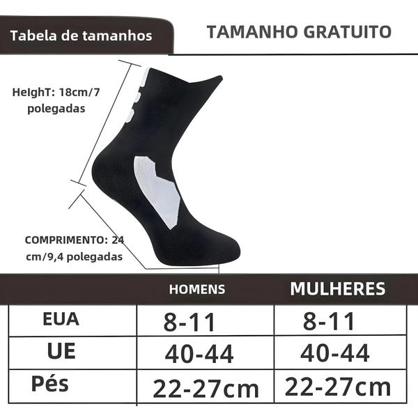 Imagem de Meias de Basquete Profissionais - Engrossadas, Antiderrapantes e Resistentes ao Desgaste