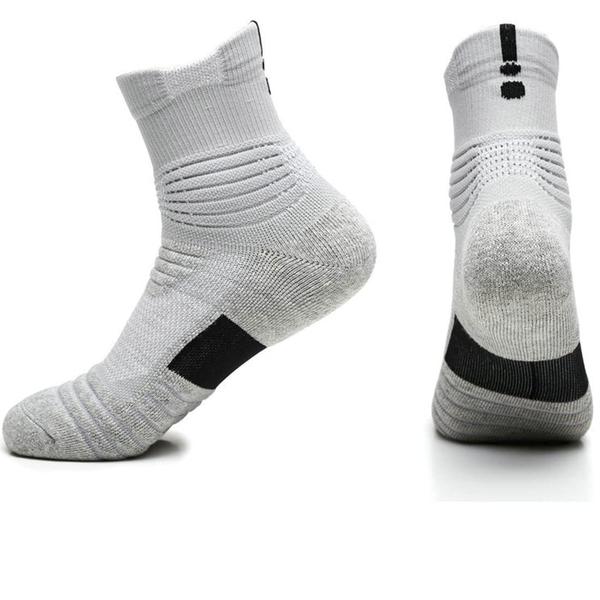 Imagem de Meias de basquete Yoknatt Elite Performance Ankle, pacote com 4, cinza