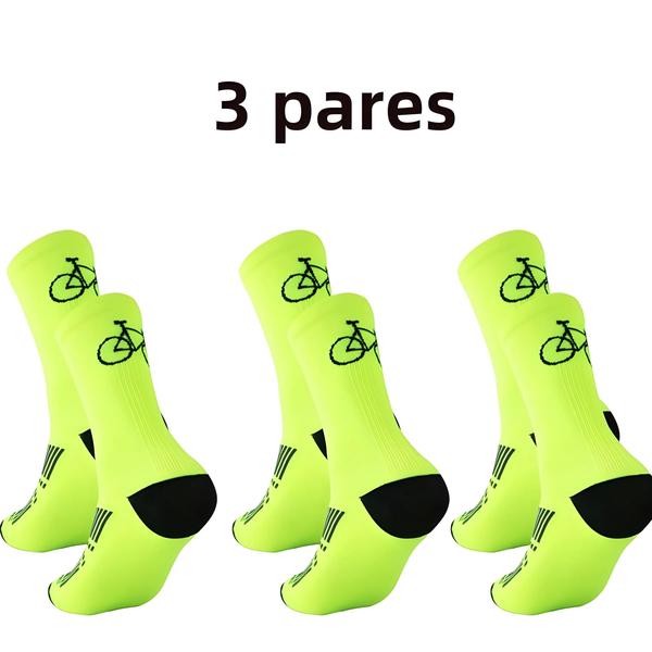 Imagem de Meias de Ciclismo MTB Respiráveis - 3 Pares de Meias Esportivas Profissionais