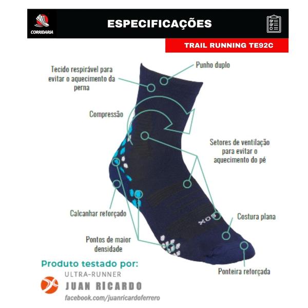 Imagem de Meias De Compressão Trail Running Montanha Cano Alto PowerSox TE92C