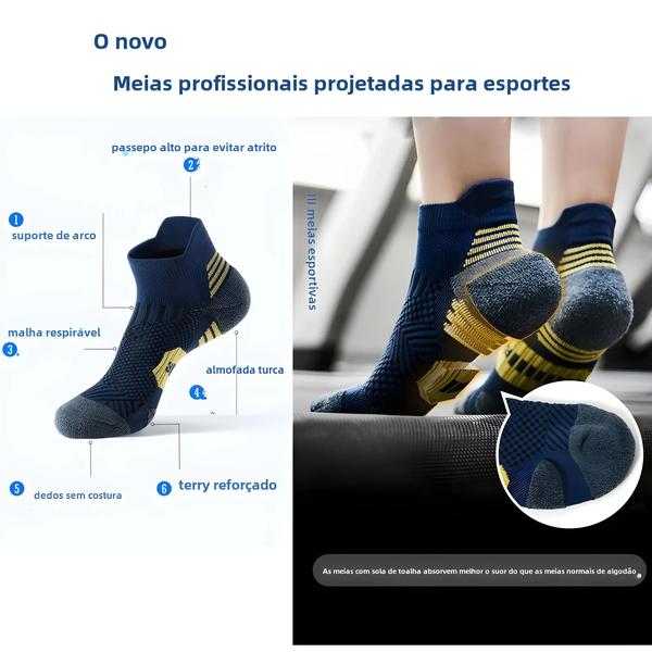 Meias de Corrida de Tornozelo Masculinas - 5 Pares Respiráveis, de Secagem Rápida e Resistentes Imagem de Meias de Corrida de Tornozelo Masculinas - 5 Pares Respiráveis, de Secagem Rápida e Resistentes