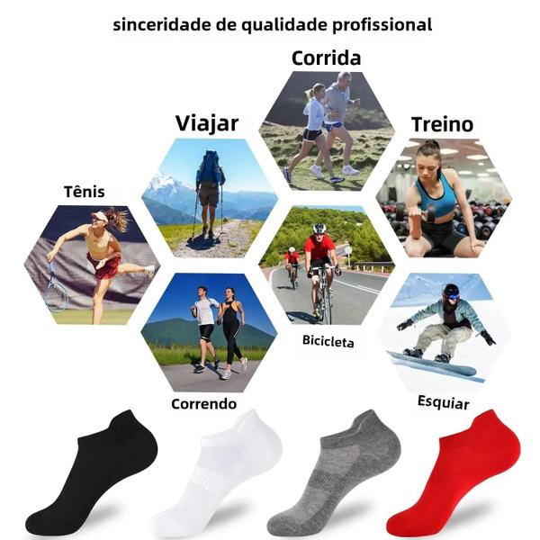 Imagem de Meias de Esporte Unissex - Pacote com 5 ou 10 Pares - Algodão Macio