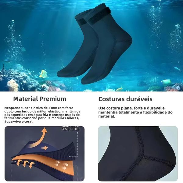 Imagem de Meias De Mergulho Unissex De Neoprene De 3 Mm, Secagem Rápida, Antiderrapante, Sapatos Térmicos De