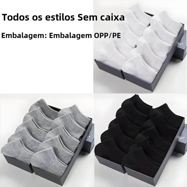 Imagem de Meias De Tornozelo Masculinas Sem Pilling 10/20/40 Pares Barco Negócios Esporte Absorção De Suor Cor