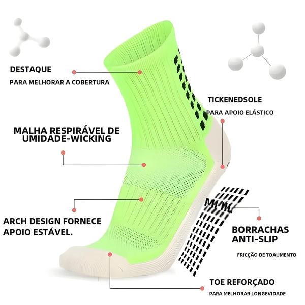 Meias Esportivas Antiderrapantes - 3 Pares Engrossados, Respiráveis e Confortáveis (Masculino e Feminino) Imagem de Meias Esportivas Antiderrapantes - 3 Pares Engrossados, Respiráveis e Confortáveis (Masculino e Feminino)