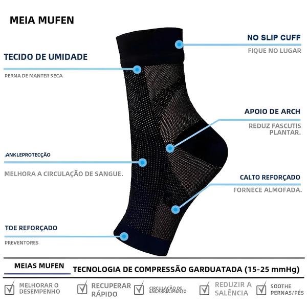 Imagem de Meias Esportivas de Tornozelo Unissex - Compressão Respirável - Pacote com 1, 2 ou 3 Pares