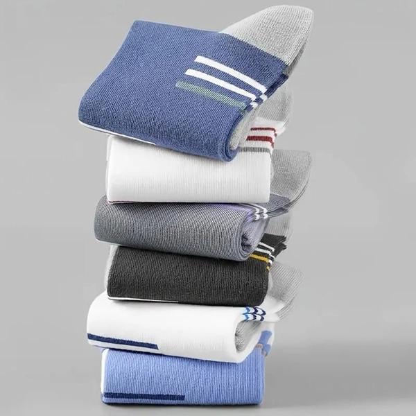 Imagem de Meias Esportivas Masculinas (5 Pares) - Cano Médio, Antiodor, Absorvente - Primavera/Outono