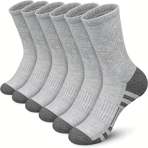 Imagem de Meias Esportivas Masculinas - 6 Pares de Meias Longas Respiráveis para Corrida