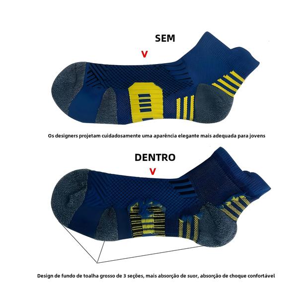 Meias Esportivas Masculinas de Secagem Rápida - 3 Pares para Corrida, Fitness e Escalada Imagem de Meias Esportivas Masculinas de Secagem Rápida - 3 Pares para Corrida, Fitness e Escalada