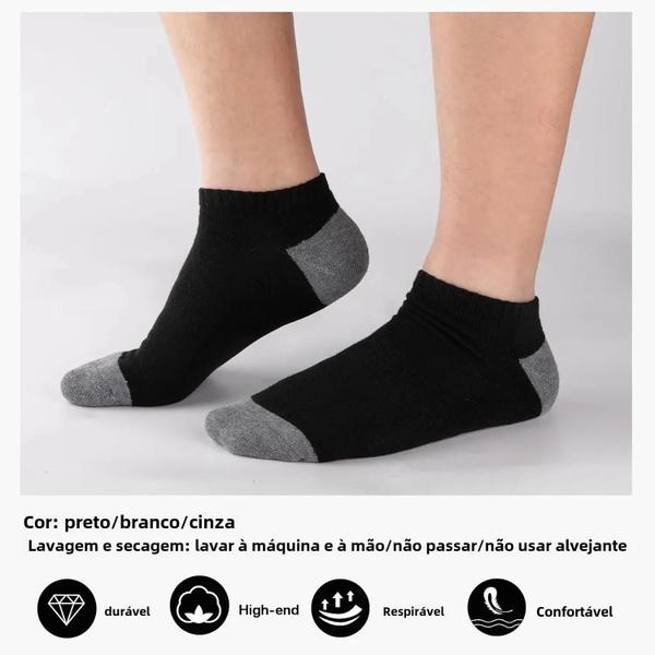 Imagem de Meias Esportivas Masculinas Respiráveis - 10 Pares para Primavera/Verão