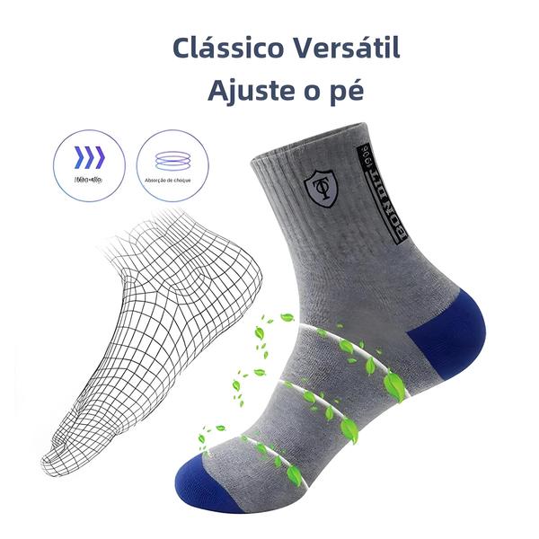 Imagem de Meias Esportivas Respiráveis Finas Masculinas 5 Pares Primavera Outono Absorvente De Suor