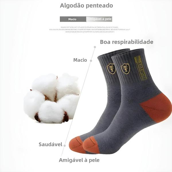 Imagem de Meias Esportivas Respiráveis Finas Masculinas 5 Pares Primavera Outono Absorvente De Suor