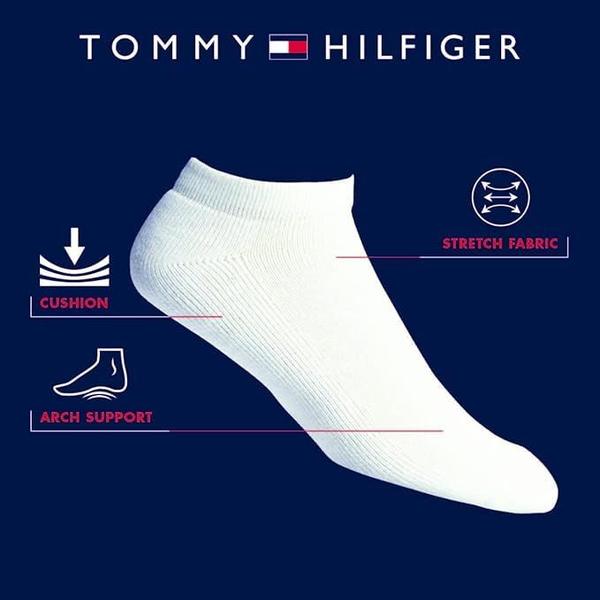 Imagem de Meias esportivas Tommy Hilfiger, corte baixo, masculinas, 7-12, brancas